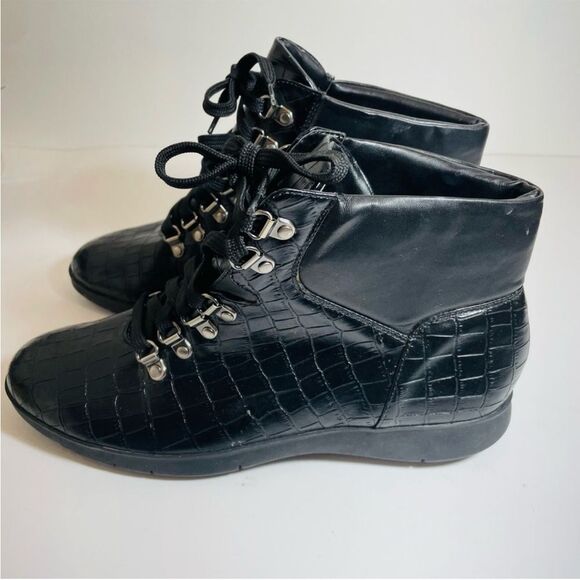AEROSOLES Y2K Black Frankie Hi Top Combat Moto Style Sneaker Boot Size 8.5 - Picture 3 of 7